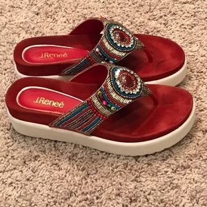 J. Renee “Fantina” beaded sandals, size 9